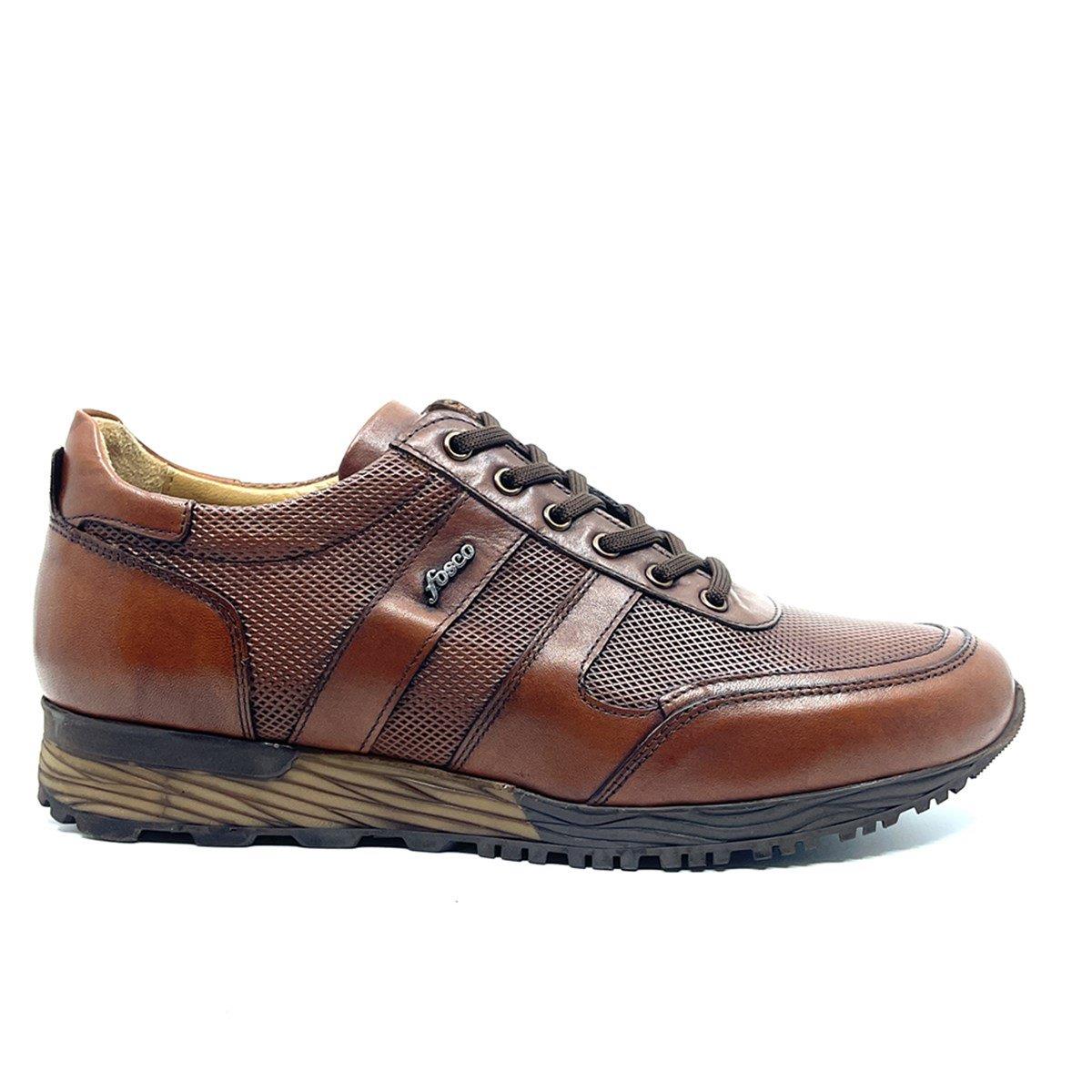 Fosco Hakiki Deri Taba Kışlık Sneaker Erkek Ayakkabı 2513 45