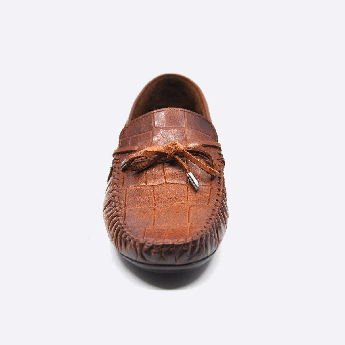 Fosco Hakiki Deri Taba Loafer Kroko Erkek Ayakkabı 9861 103
