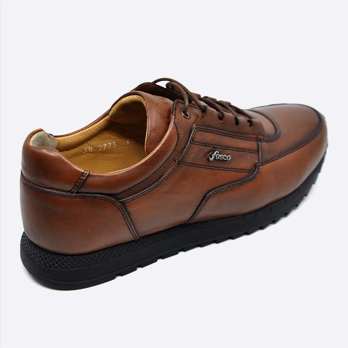 Fosco Hakiki Deri Taba Sneaker Erkek Ayakkabı 2773 686
