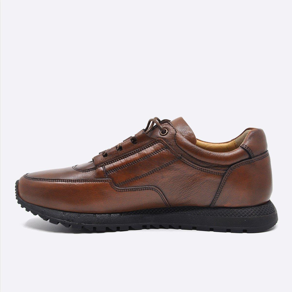 Fosco Hakiki Deri Taba Sneaker Erkek Ayakkabı 2773 686