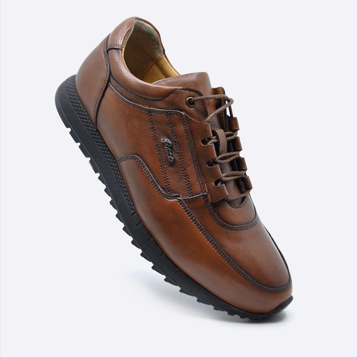 Fosco Hakiki Deri Taba Sneaker Erkek Ayakkabı 2773 686
