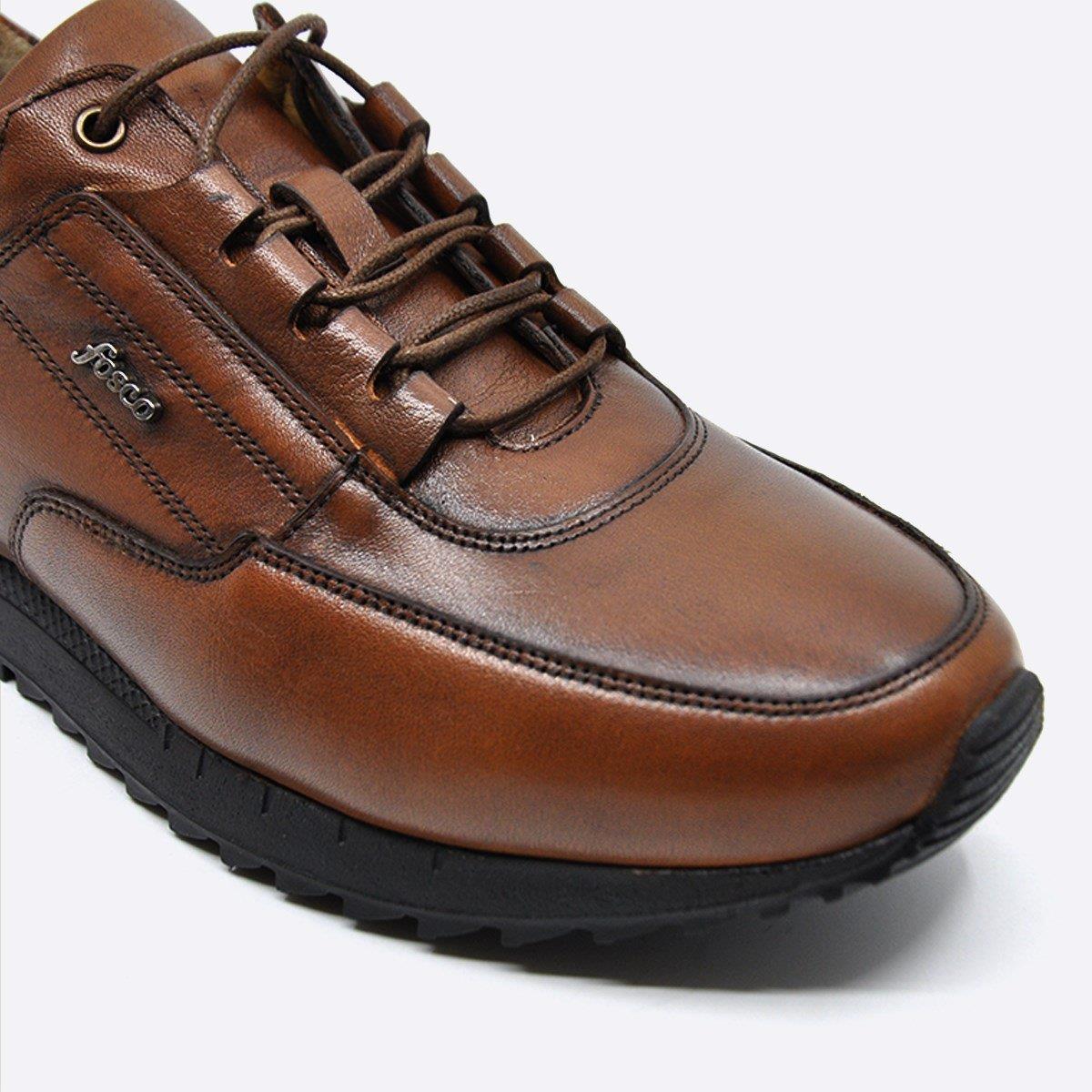 Fosco Hakiki Deri Taba Sneaker Erkek Ayakkabı 2773 686