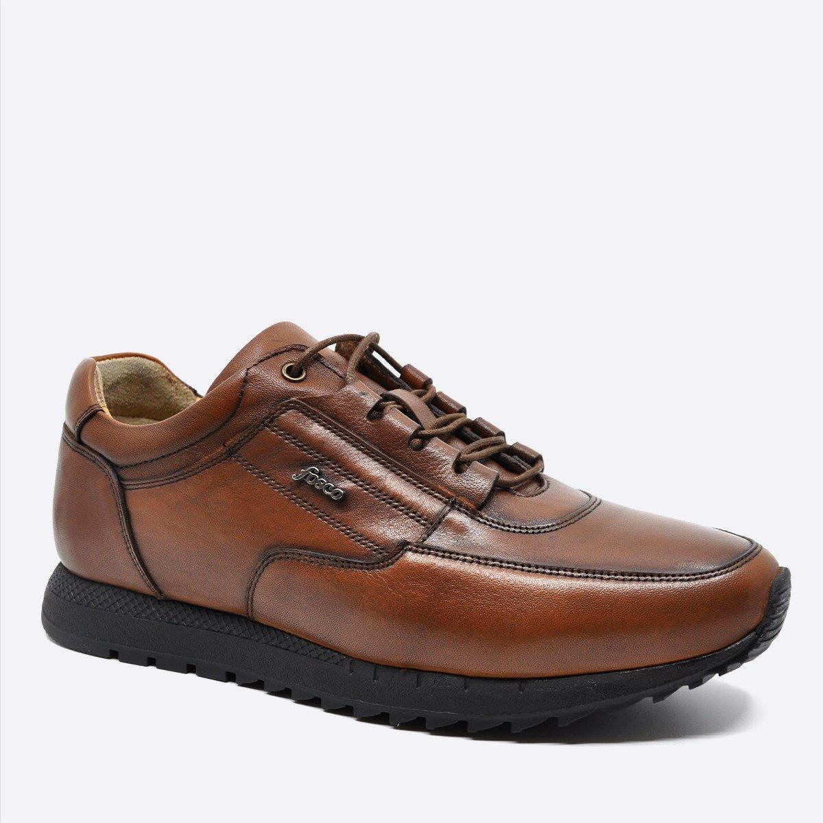 Fosco Hakiki Deri Taba Sneaker Erkek Ayakkabı 2773 686