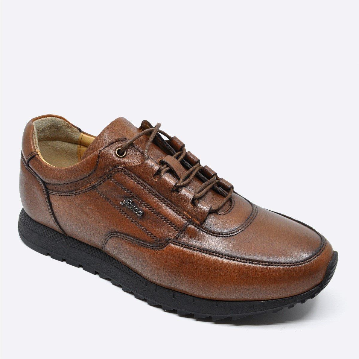 Fosco Hakiki Deri Taba Sneaker Erkek Ayakkabı 2773 686