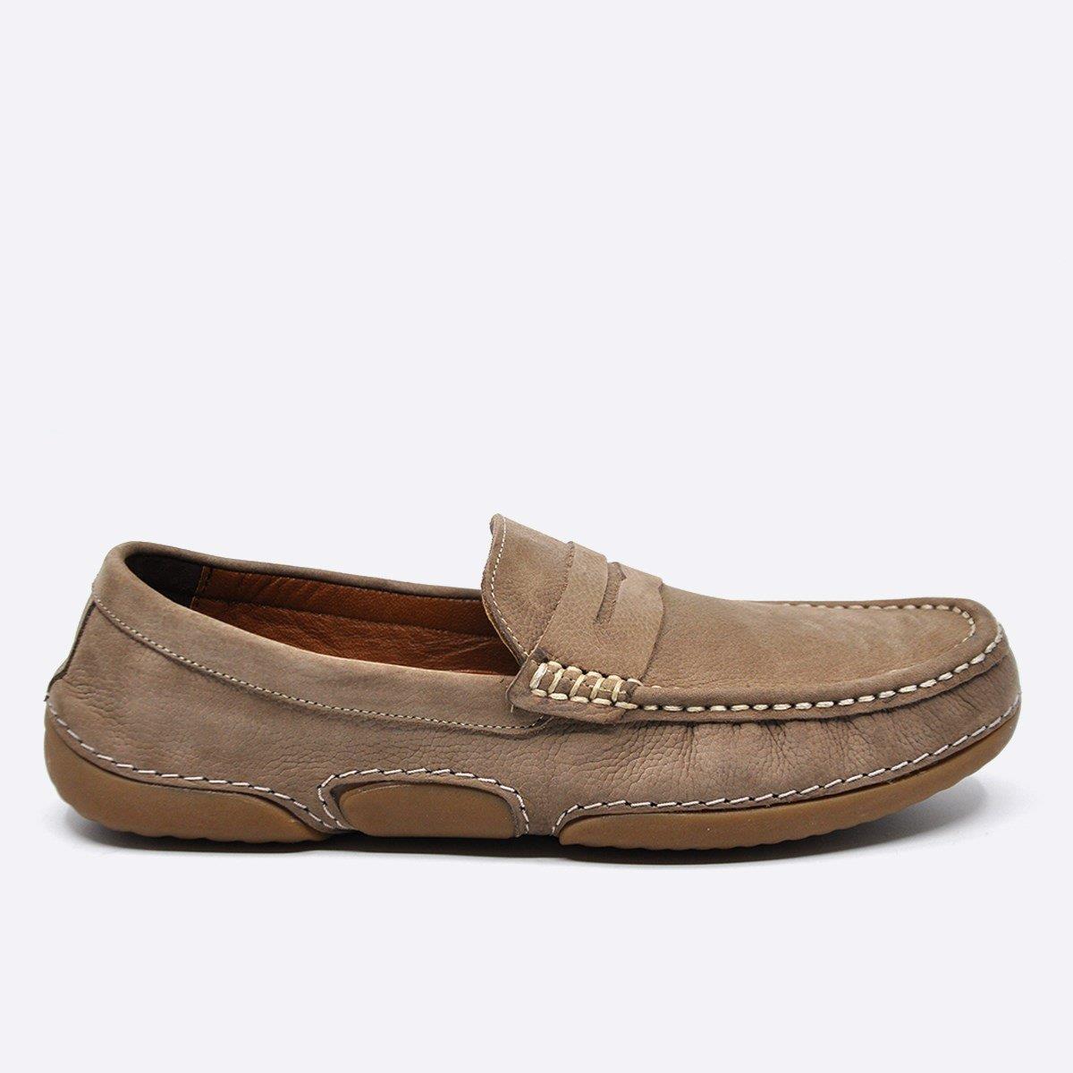 Fosco Nubuk Deri Loafer Günlük Ayakkabı Kum 9844 117