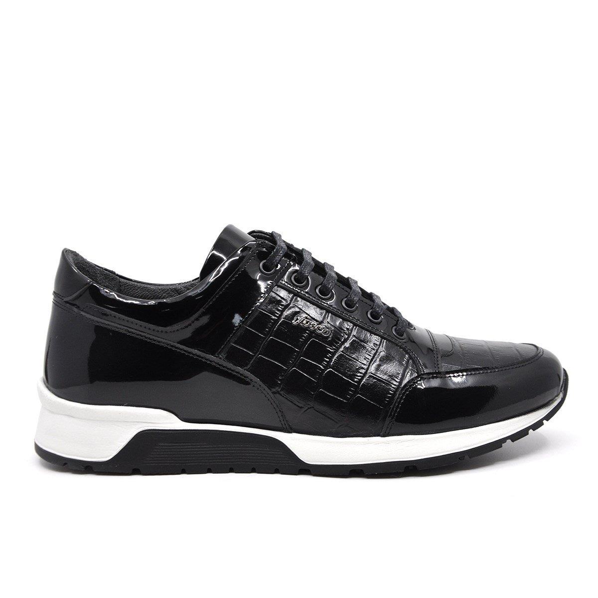Fosco Rugan Deri Siyah Erkek Sneaker Ayakkabı 2515 430 888