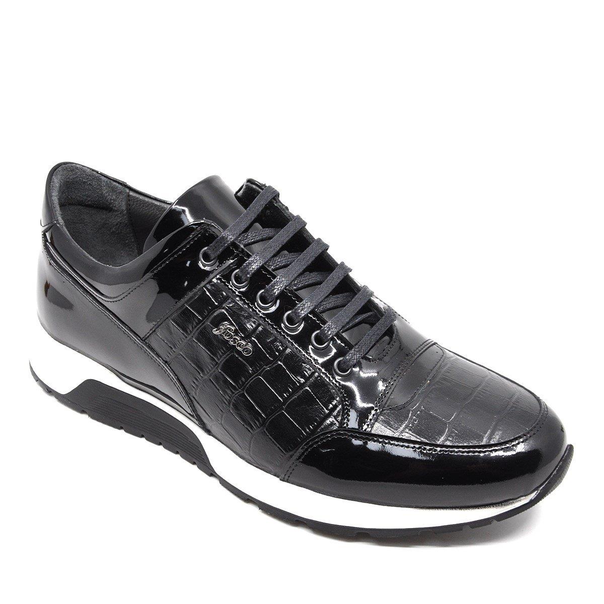Fosco Rugan Deri Siyah Erkek Sneaker Ayakkabı 2515 430 888