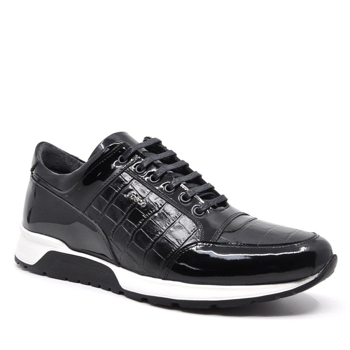 Fosco Rugan Deri Siyah Erkek Sneaker Ayakkabı 2515 430 888
