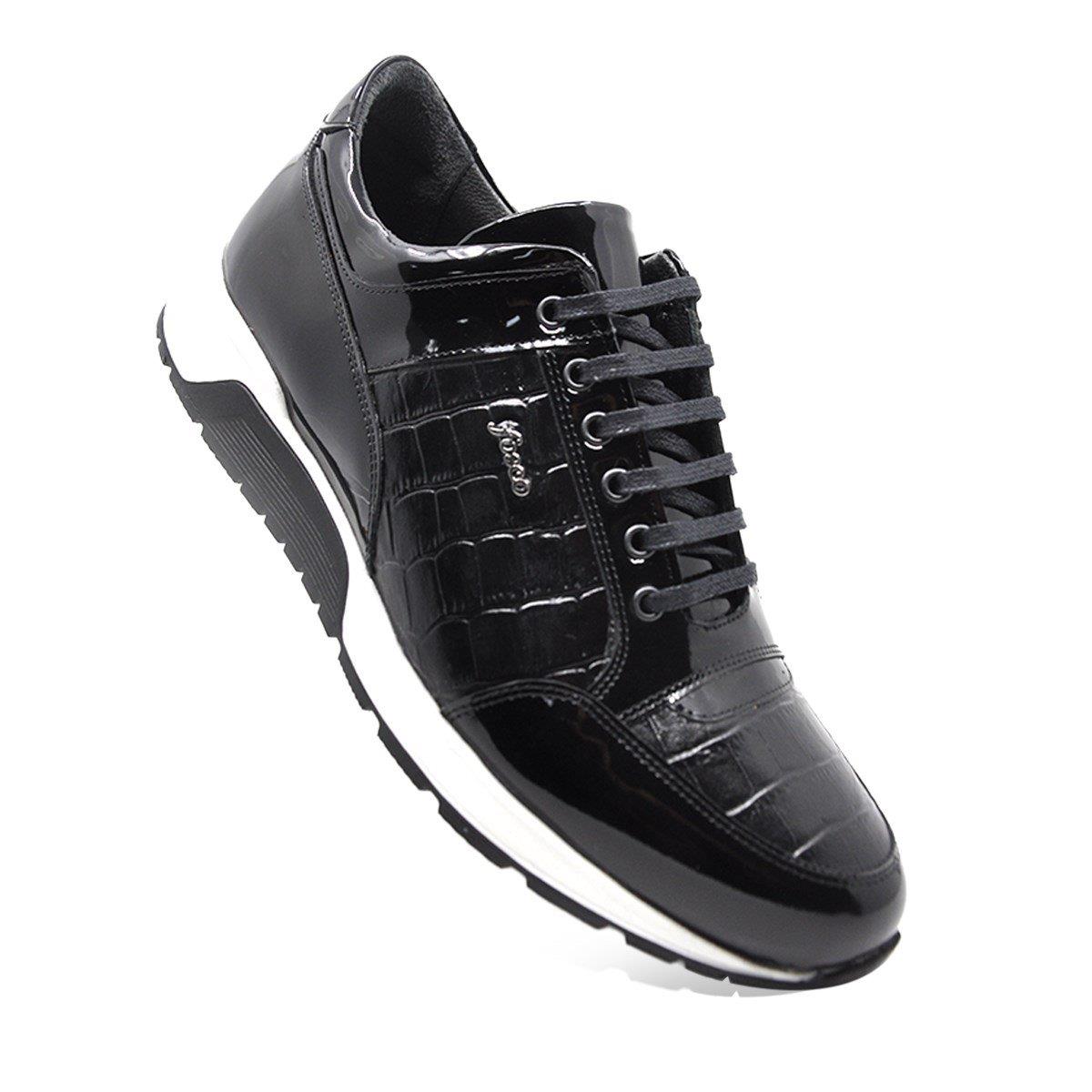Fosco Rugan Deri Siyah Erkek Sneaker Ayakkabı 2515 430 888