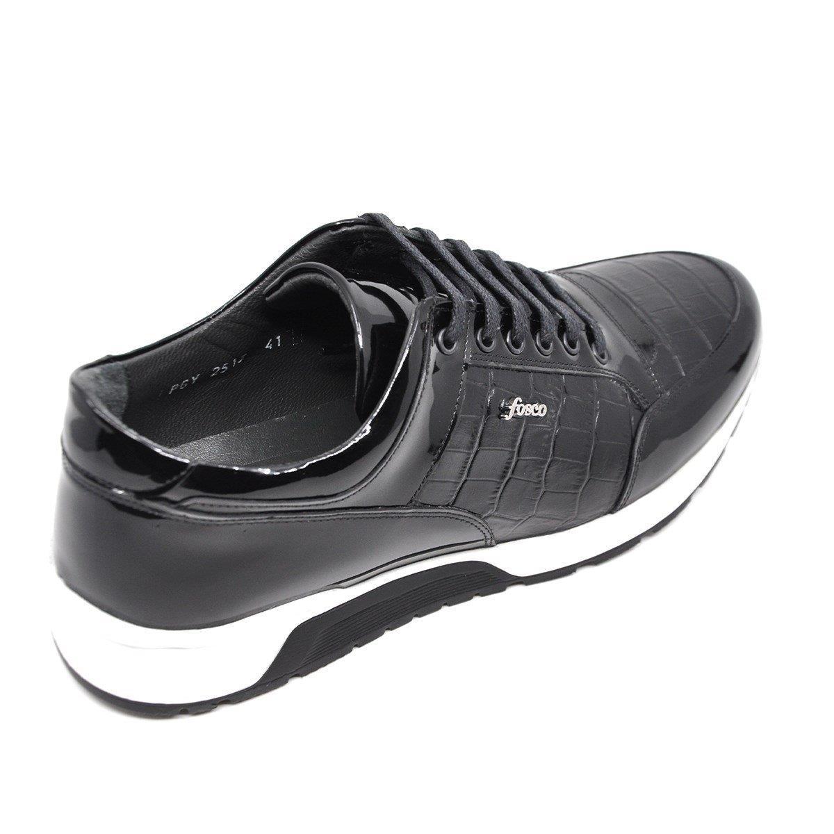 Fosco Rugan Deri Siyah Erkek Sneaker Ayakkabı 2515 430 888