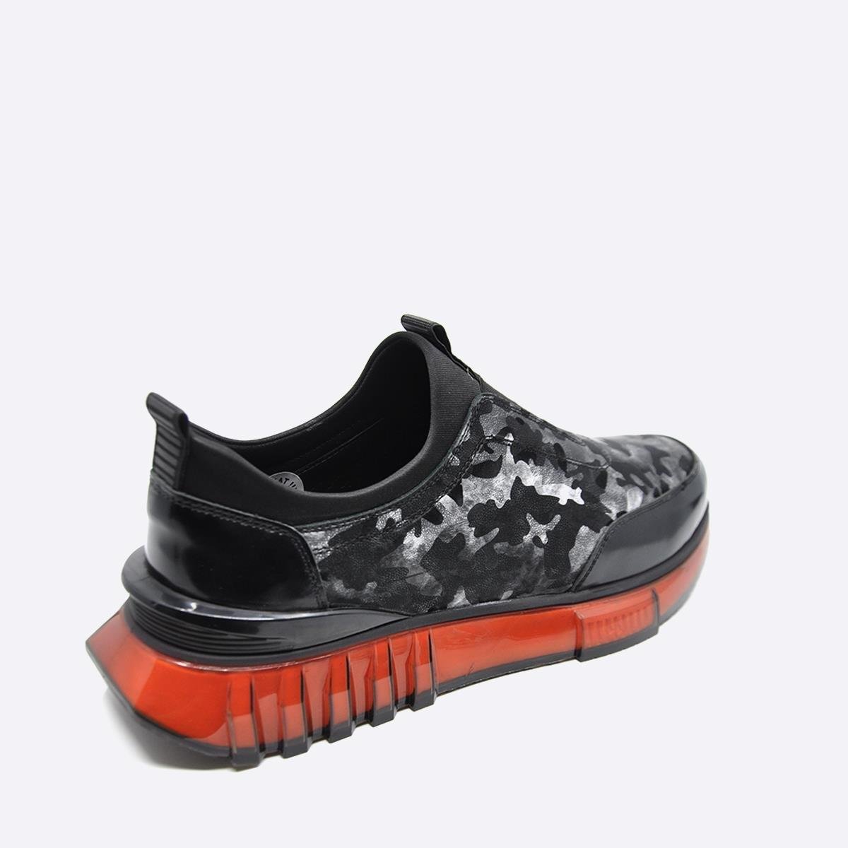 Fosco Rugan Kamuflaj Desenli Sneaker Erkek Ayakkabı Siyah 9830