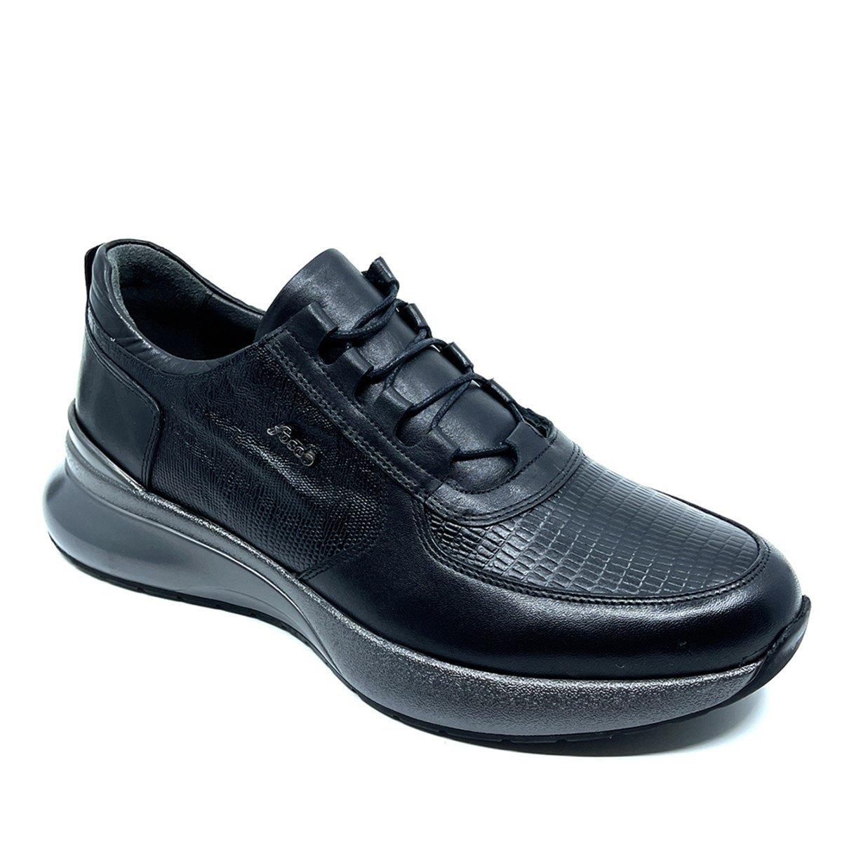 Fosco Siyah Hakiki Deri Erkek Sneaker Spor Ayakkabı 2553 306 738