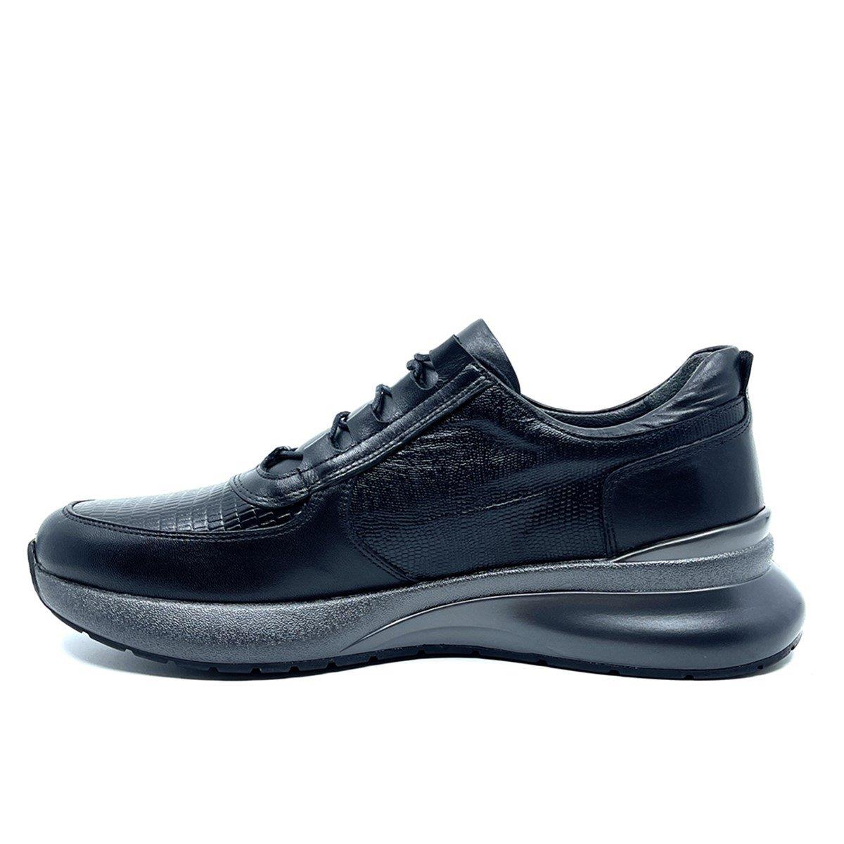 Fosco Siyah Hakiki Deri Erkek Sneaker Spor Ayakkabı 2553 306 738