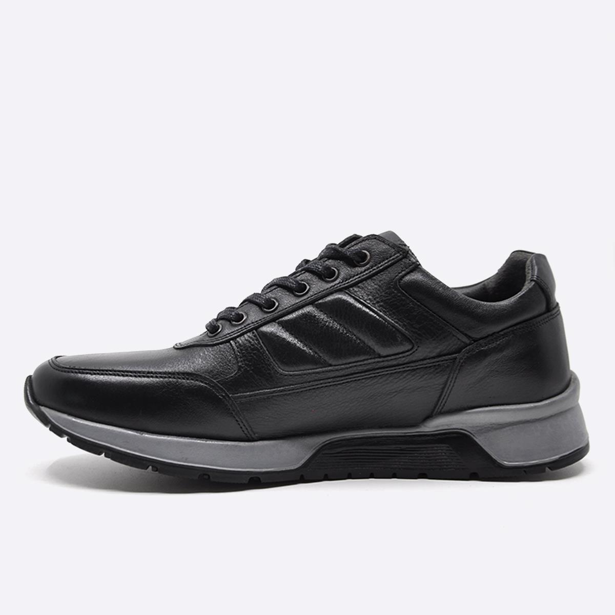 Fosco Siyah Hakiki Deri Sneaker Ayakkabı 2720 306