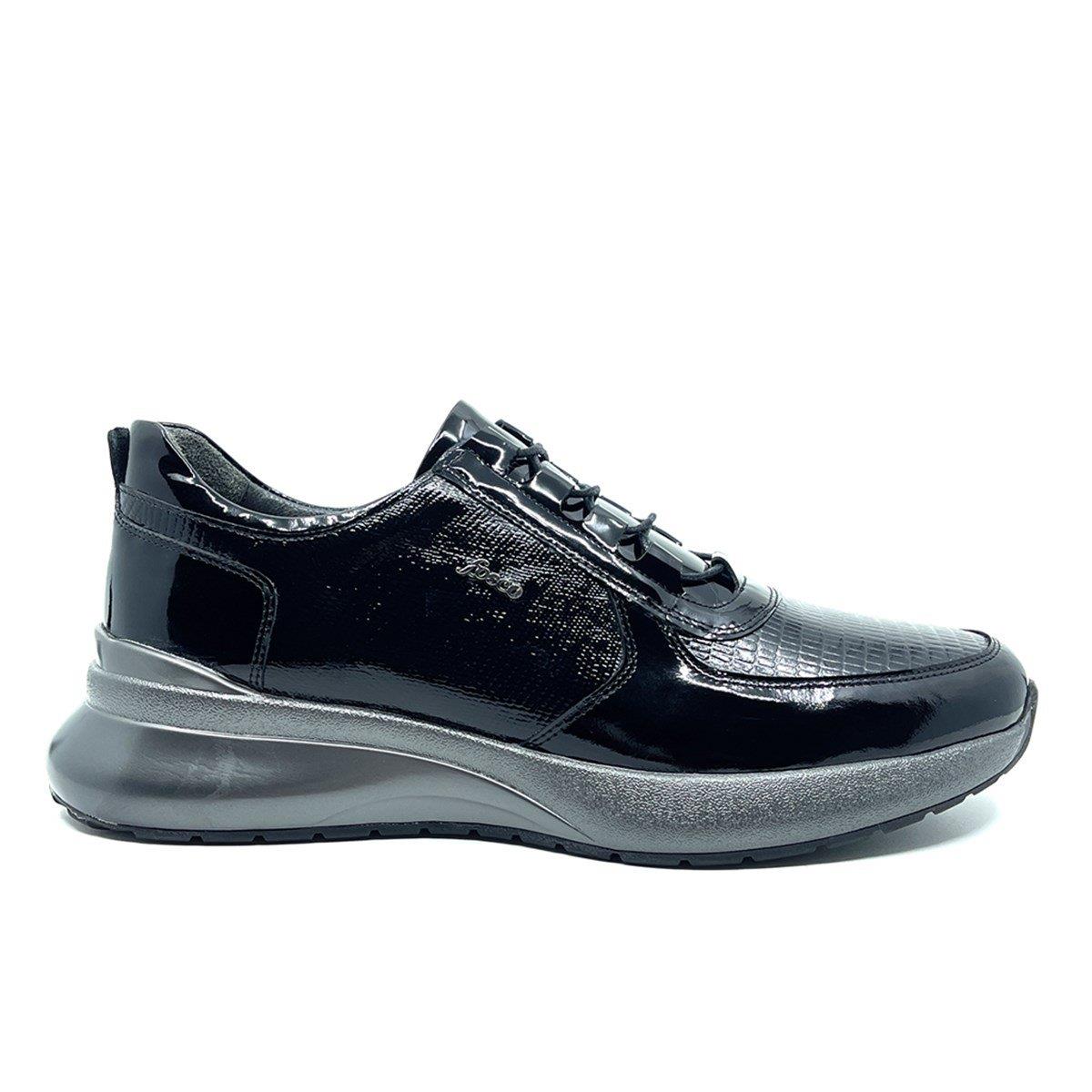 Fosco Siyah Rugan Hakiki Deri Erkek Sneaker Spor Ayakkabı 2553 305 739
