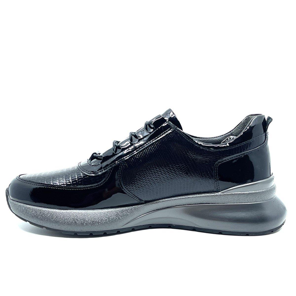 Fosco Siyah Rugan Hakiki Deri Erkek Sneaker Spor Ayakkabı 2553 305 739
