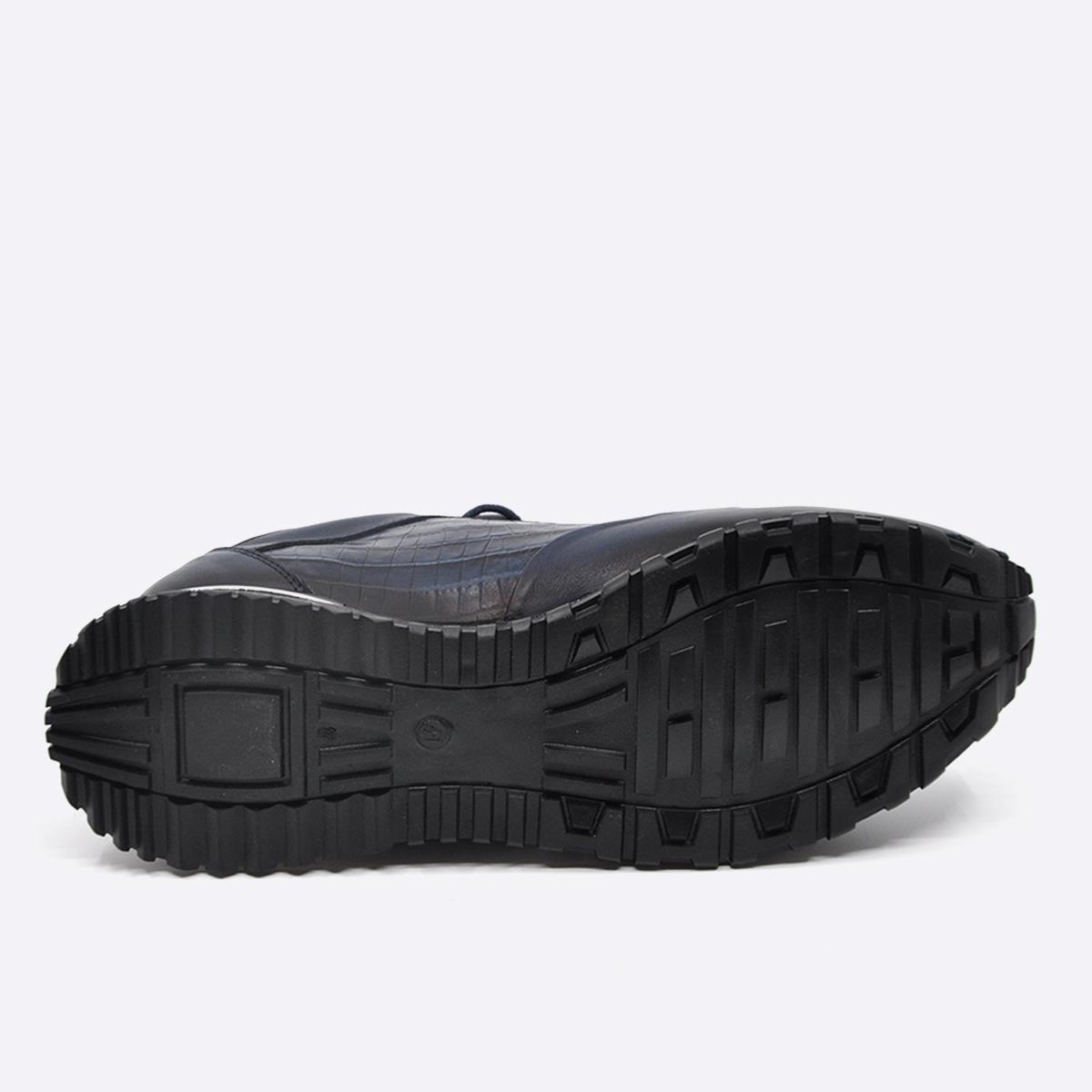Fosco Sneakers Hakiki Deri Lacivert Erkek Ayakkabı 9918