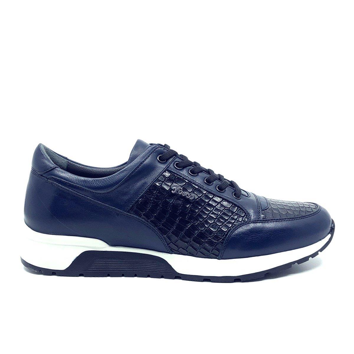 Fosco Sneakers Lacivert Hakiki Deri Erkek Ayakkabı 2550 305 285