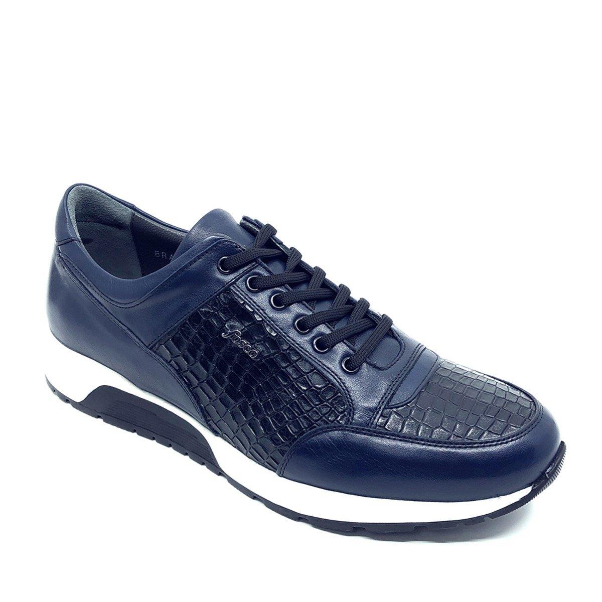 Fosco Sneakers Lacivert Hakiki Deri Erkek Ayakkabı 2550 305 285