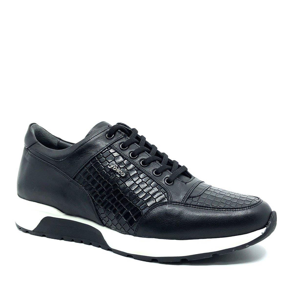 Fosco Sneakers Siyah Hakiki Deri Erkek Ayakkabı 2550 306 281