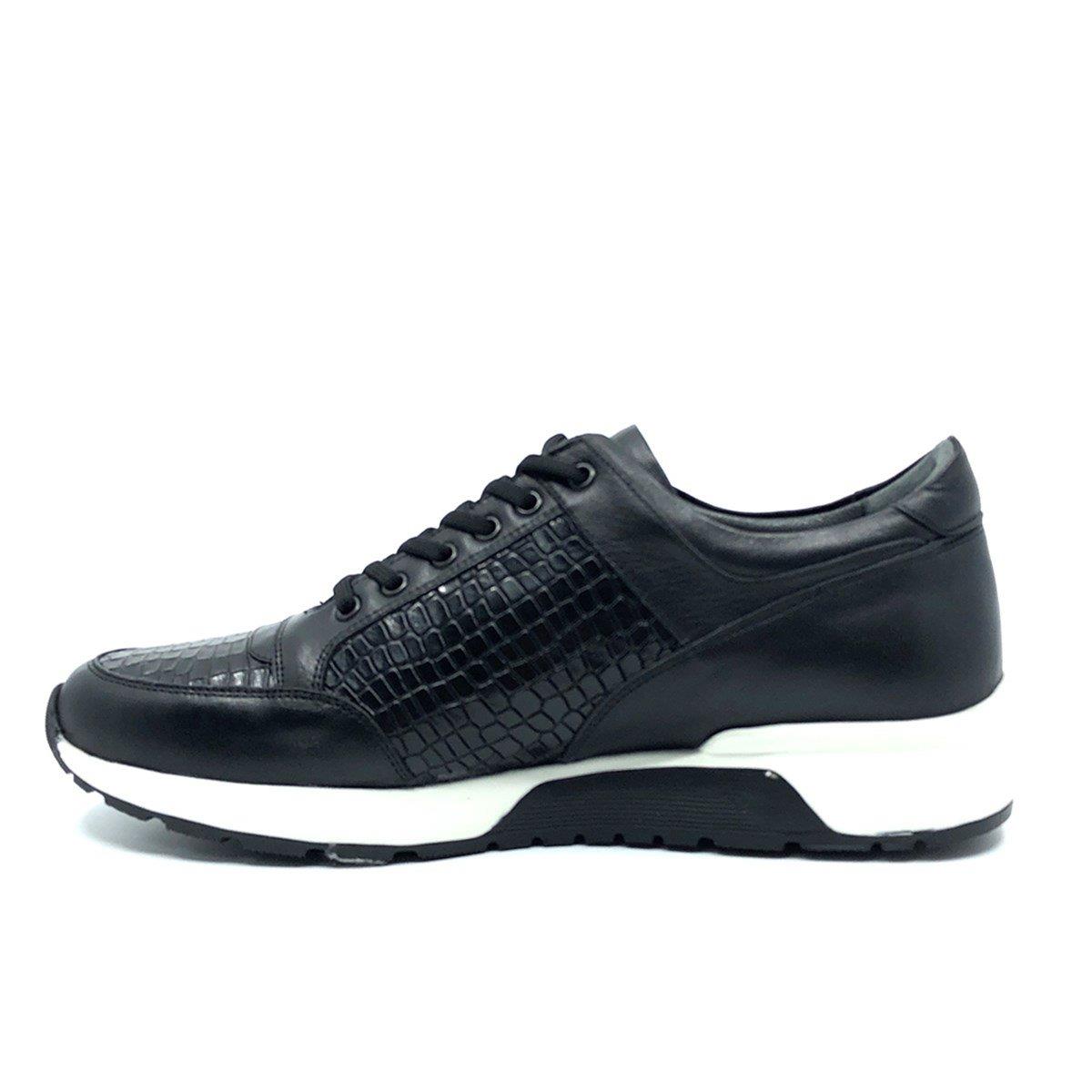 Fosco Sneakers Siyah Hakiki Deri Erkek Ayakkabı 2550 306 281