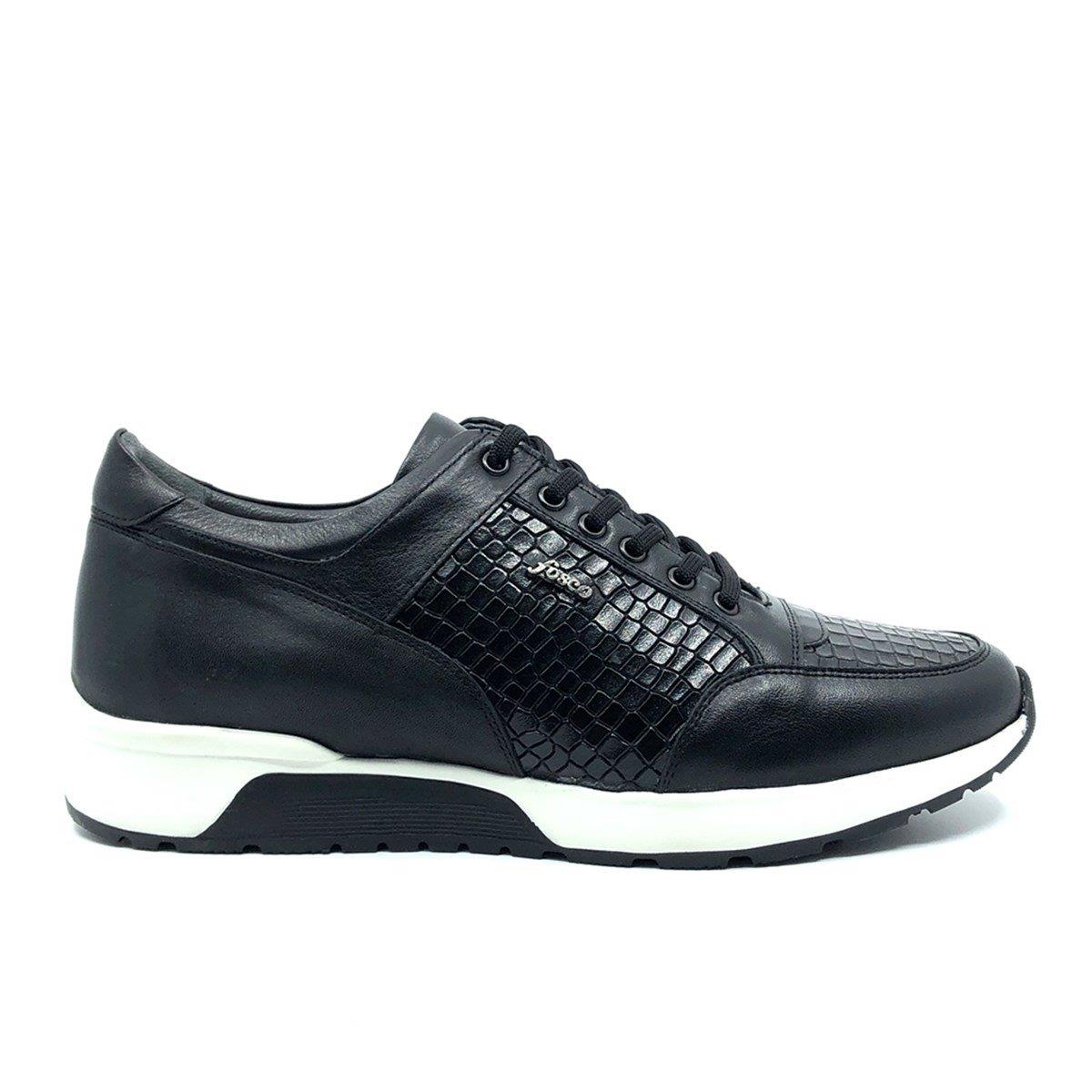Fosco Sneakers Siyah Hakiki Deri Erkek Ayakkabı 2550 306 281