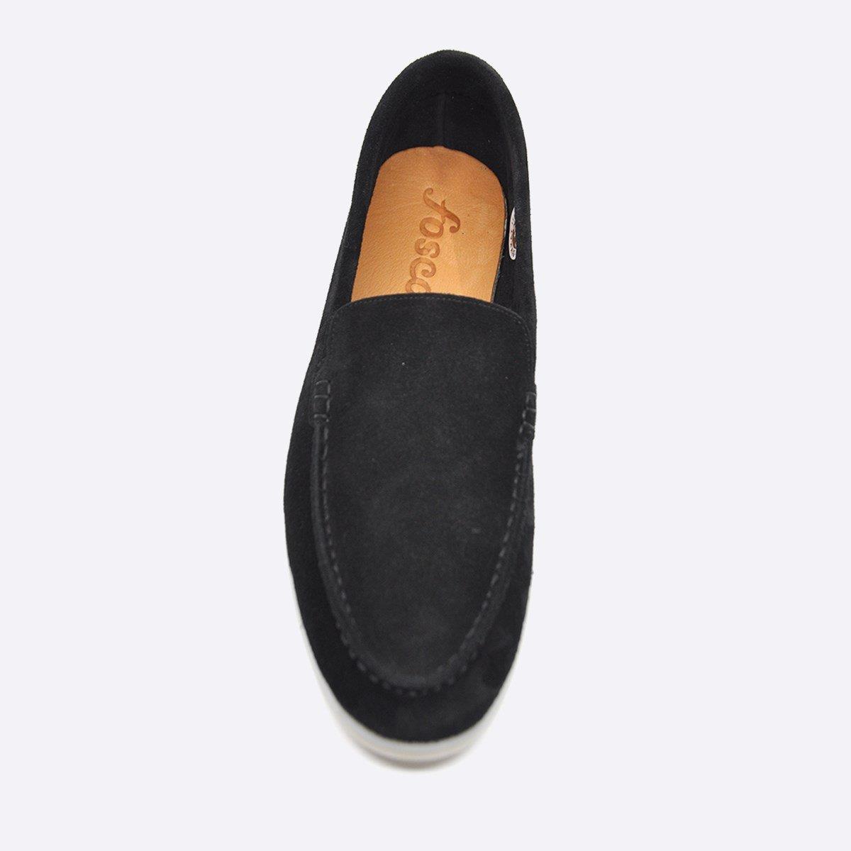 Fosco Süet Deri Yazlık Loafer Erkek Ayakkabı Siyah 9874 110
