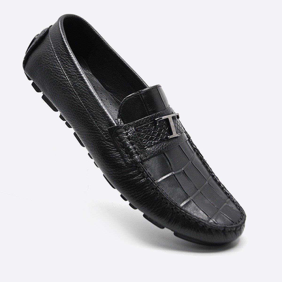 Fosco Yazlık Loafer Erkek Ayakkabı Siyah Anakonda 9847