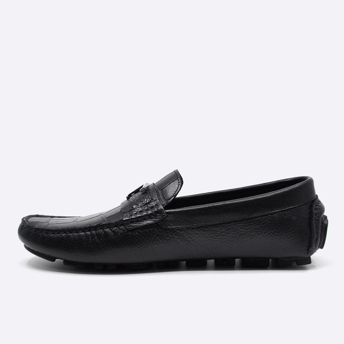 Fosco Yazlık Loafer Erkek Ayakkabı Siyah Anakonda 9847