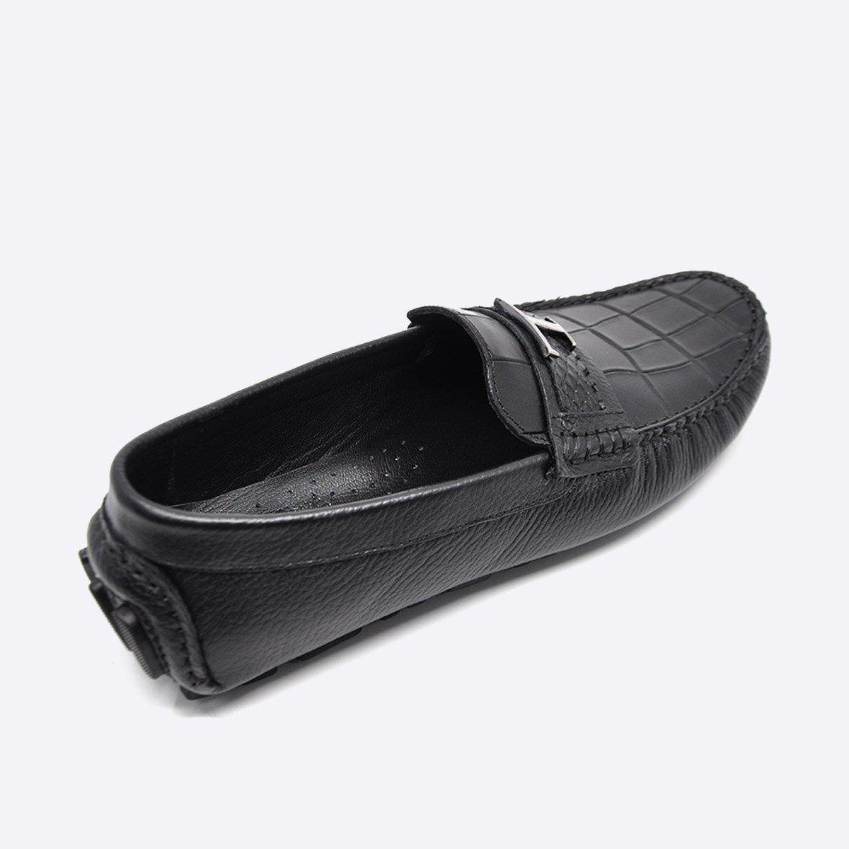 Fosco Yazlık Loafer Erkek Ayakkabı Siyah Anakonda 9847