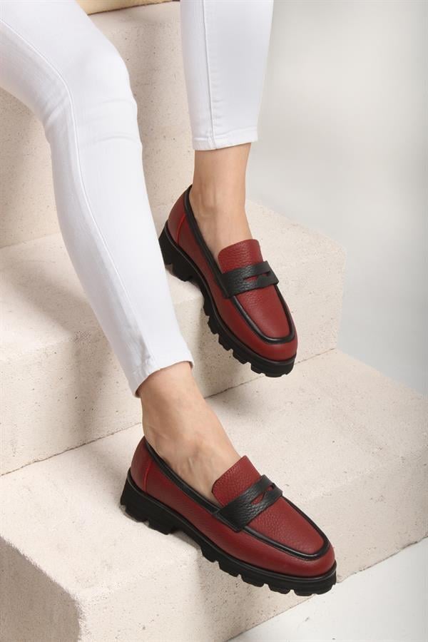 Majensia 141212 Şık ve Rahat Loafer - BORDO FLOTUR