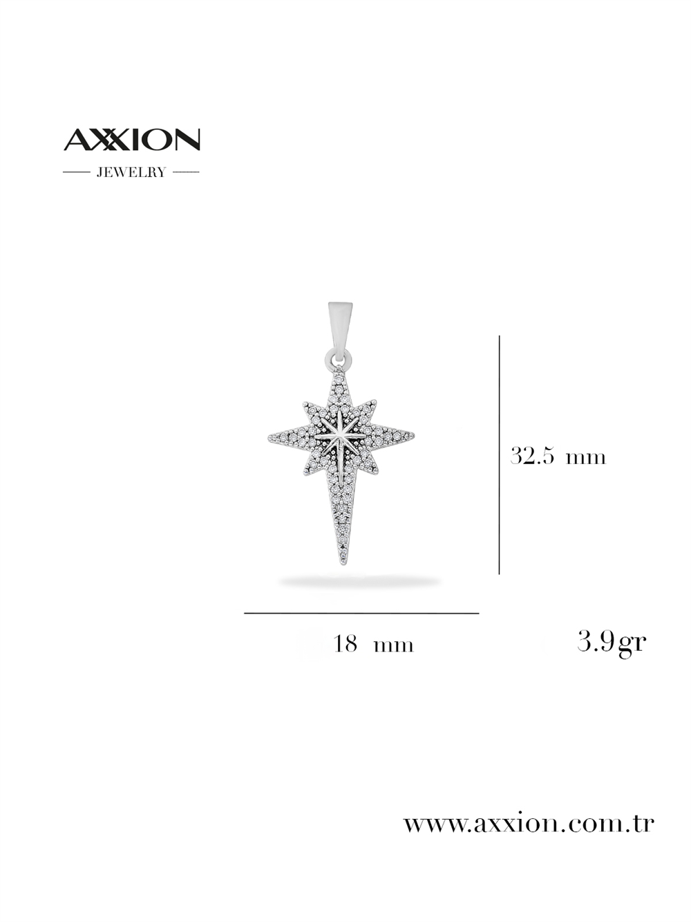 AXXION 14K Kolye Ucu SILVER 12 Adet