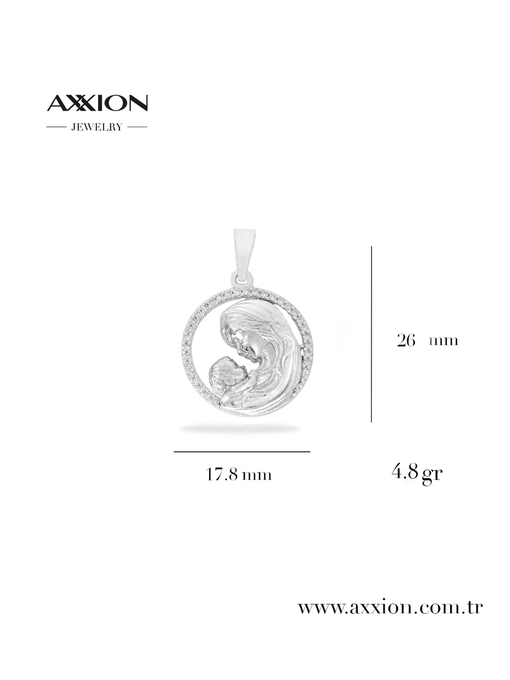 AXXION 14K Kolye Ucu SILVER