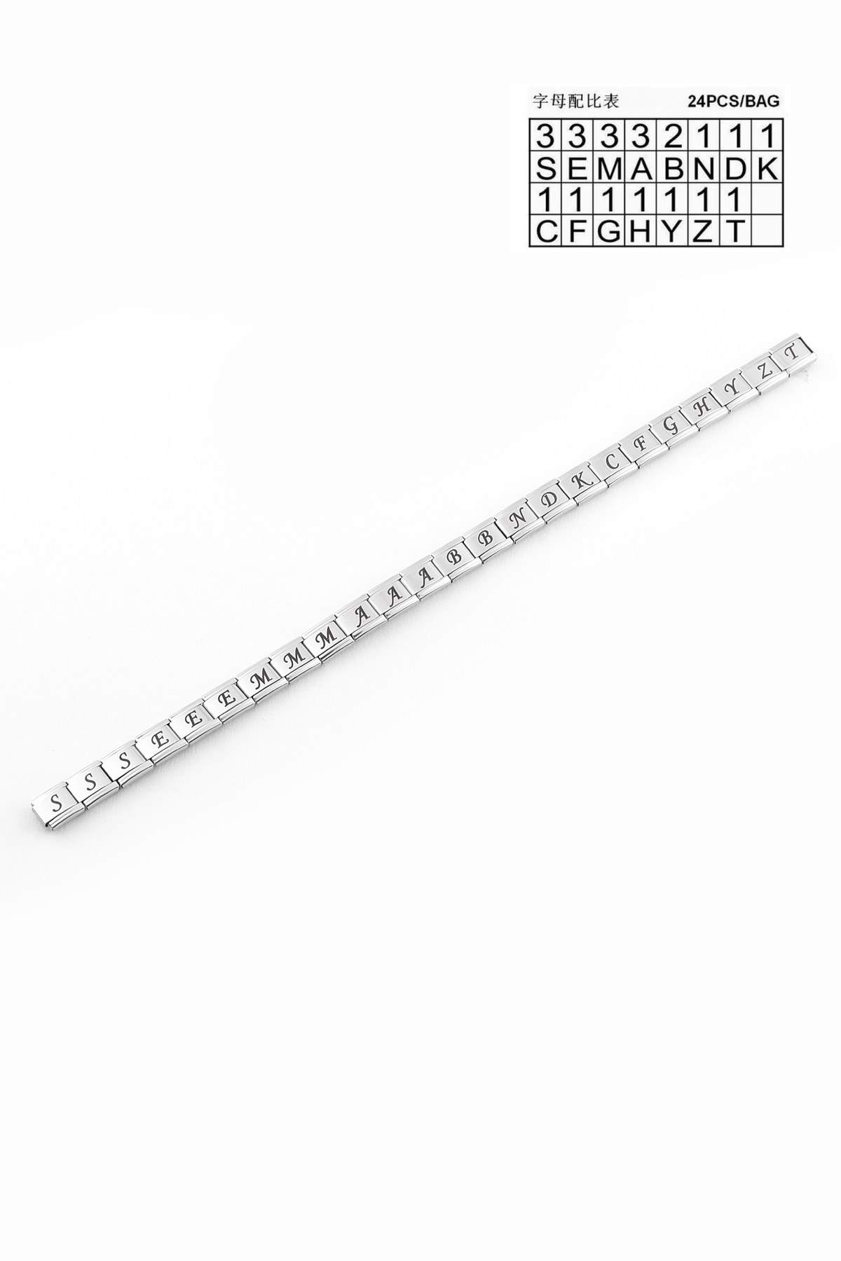 Çelik Harf Charm (24'lü)