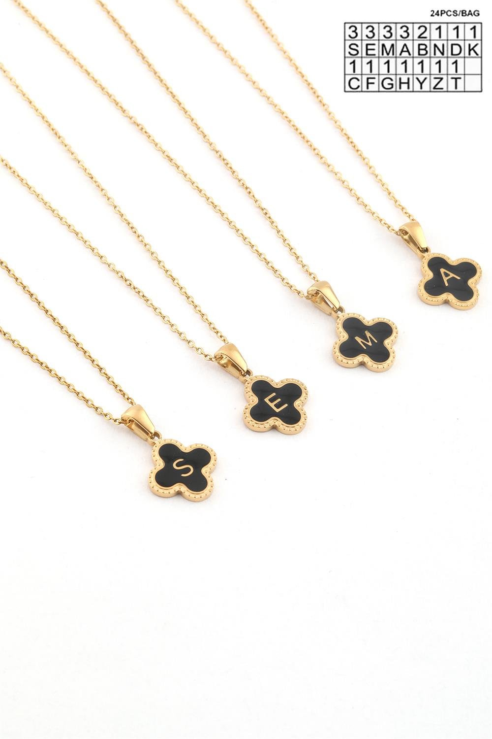 Çelik Harf Kolye Gold (24 Adet)