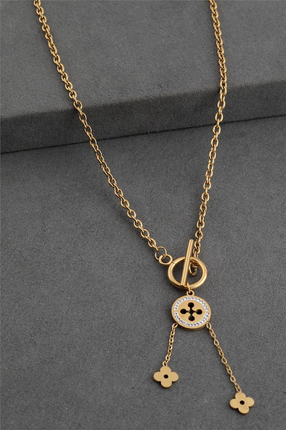 Çelik Kolye Gold 45 cm