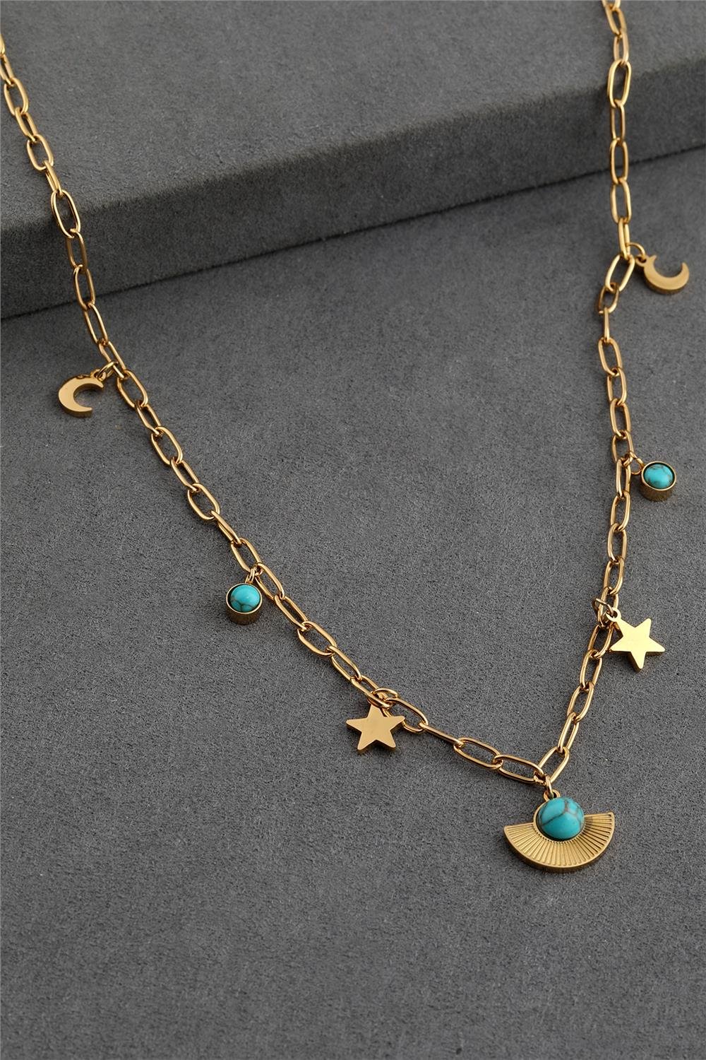 Çelik Kolye Gold 45 cm