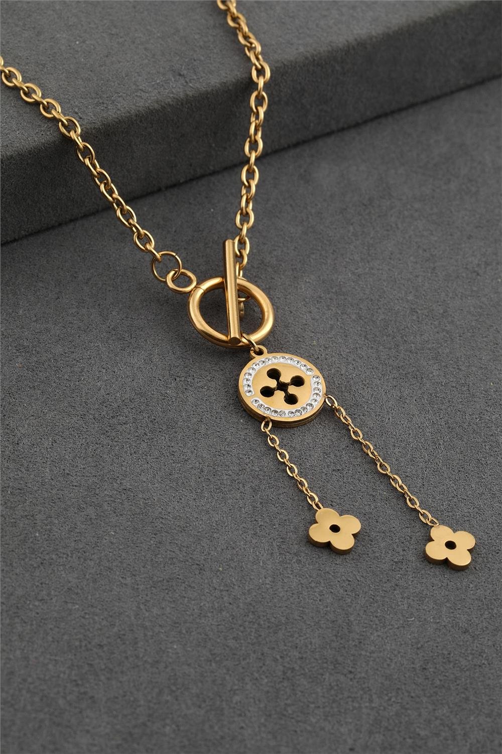 Çelik Kolye Gold 45 cm