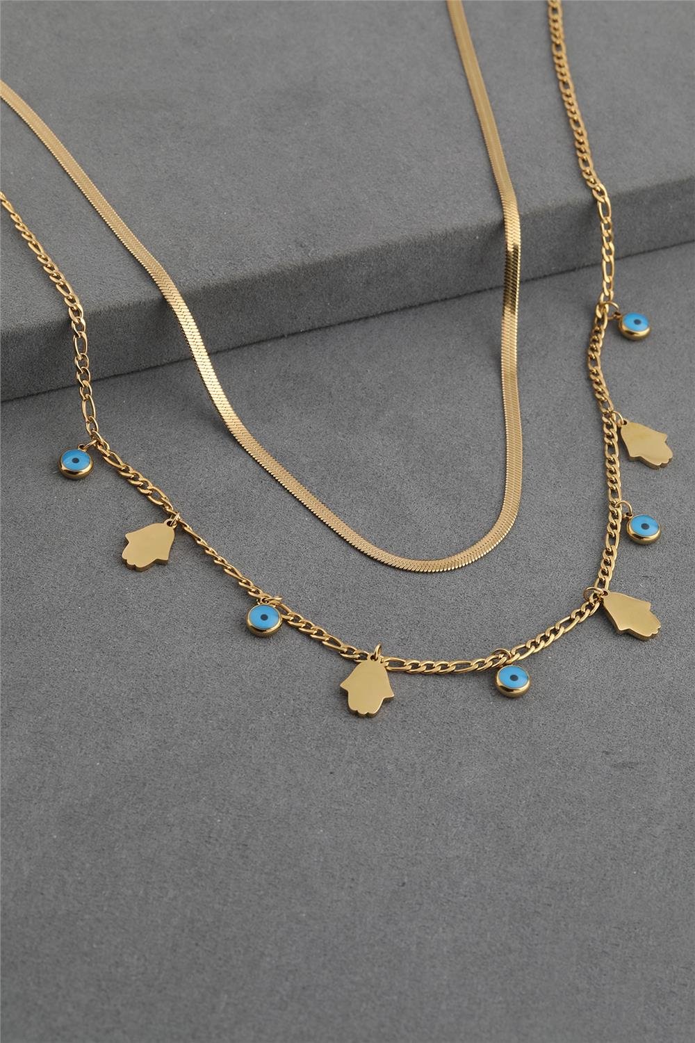 Çelik Kolye Gold 45 cm