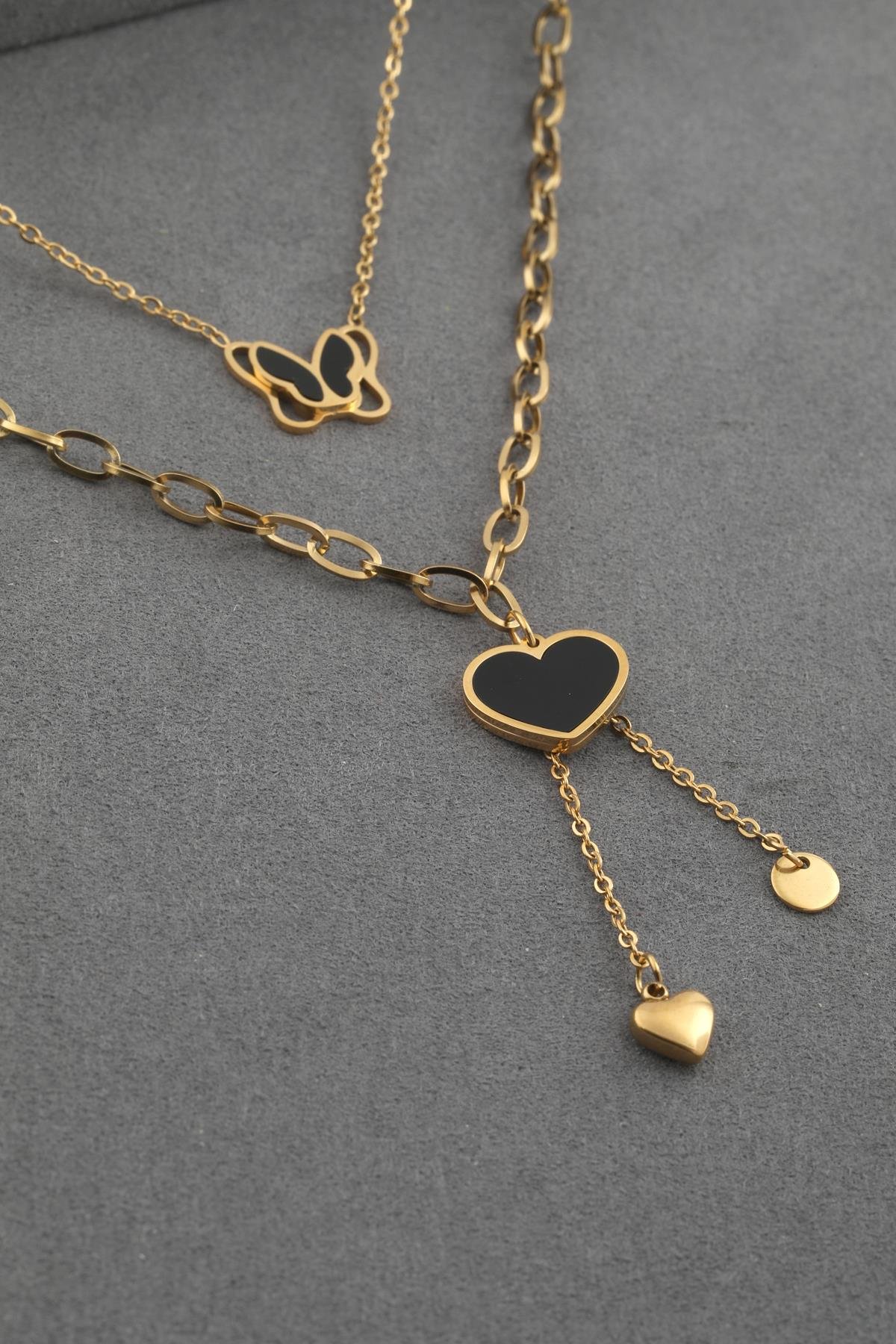 Çelik Kolye Gold 45 cm