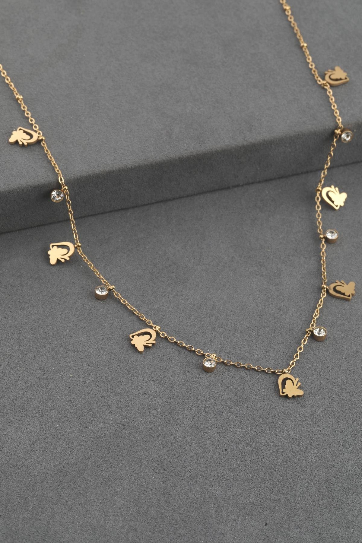 Çelik Kolye Gold 45 cm