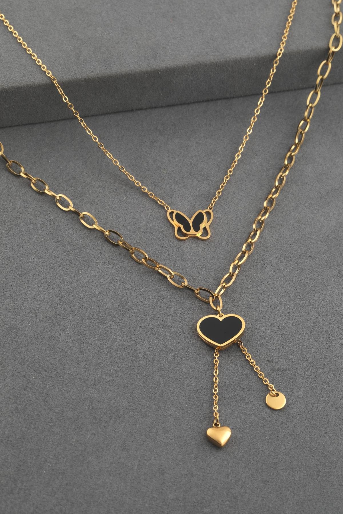Çelik Kolye Gold 45 cm