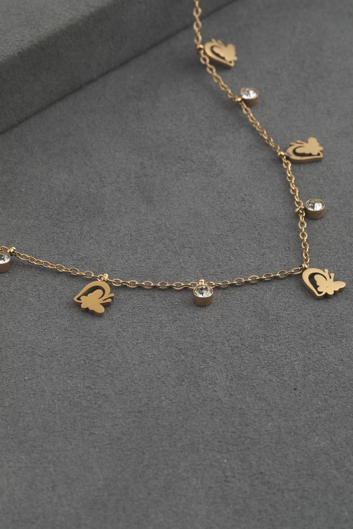 Çelik Kolye Gold 45 cm