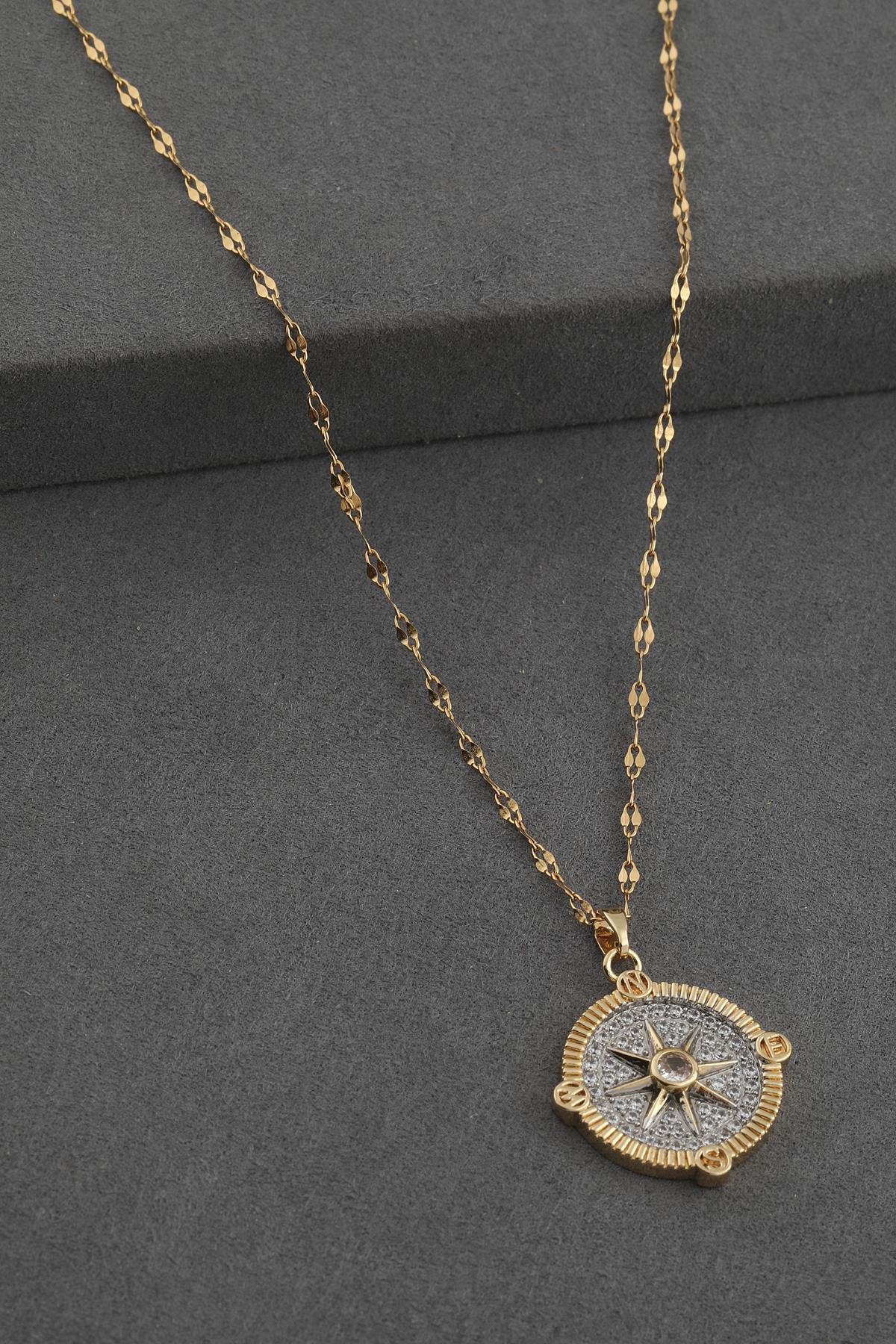 Çelik Kolye Gold 45 cm