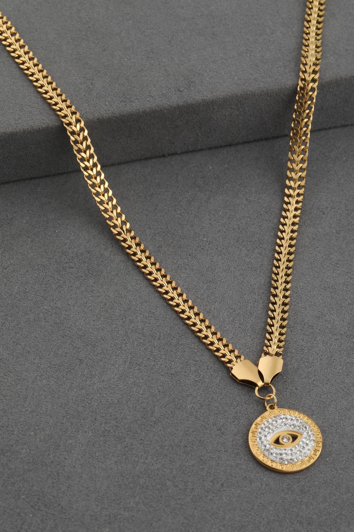 Çelik Kolye Gold 45 cm