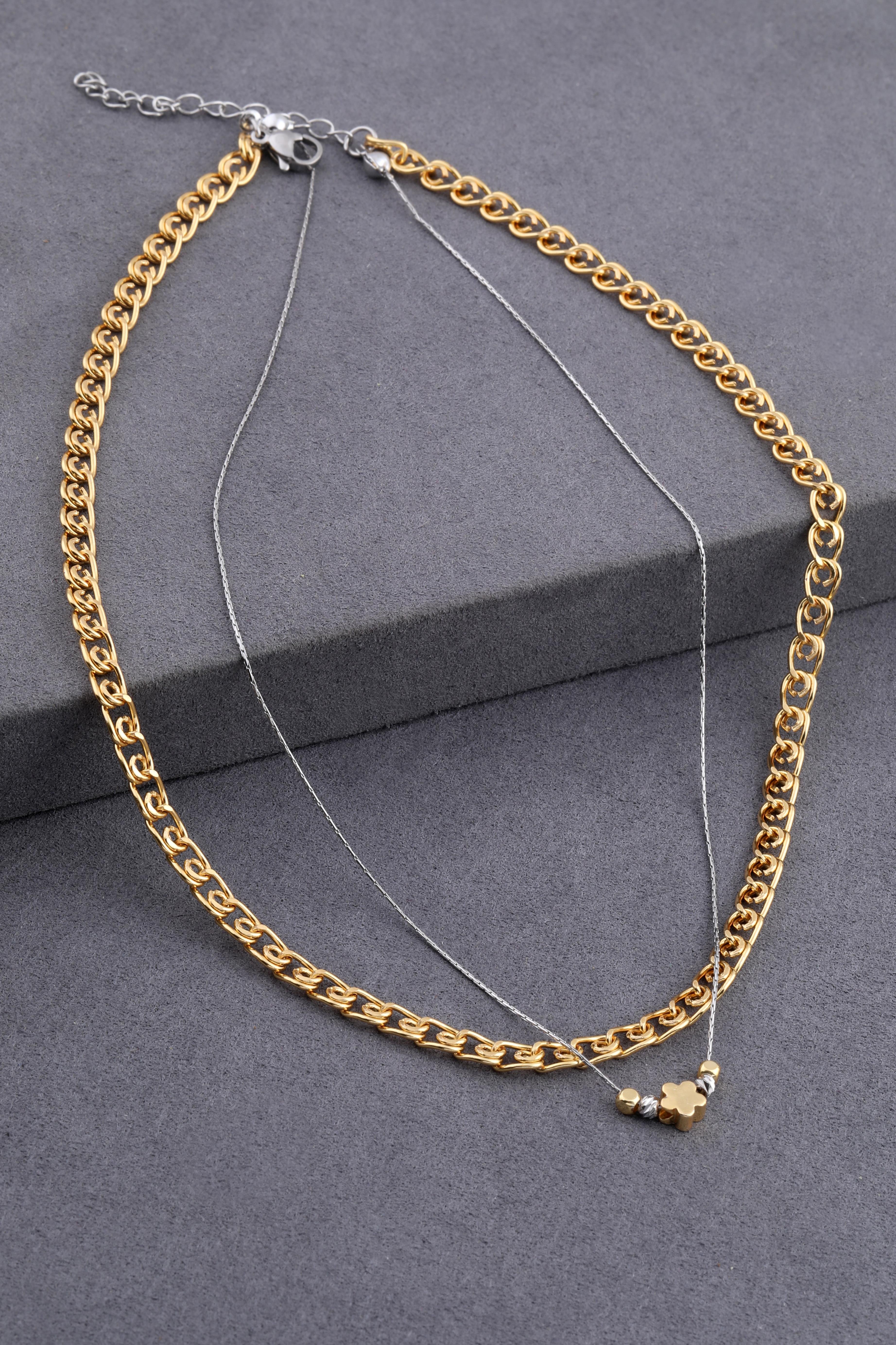 Çelik Kolye Gold 45cm