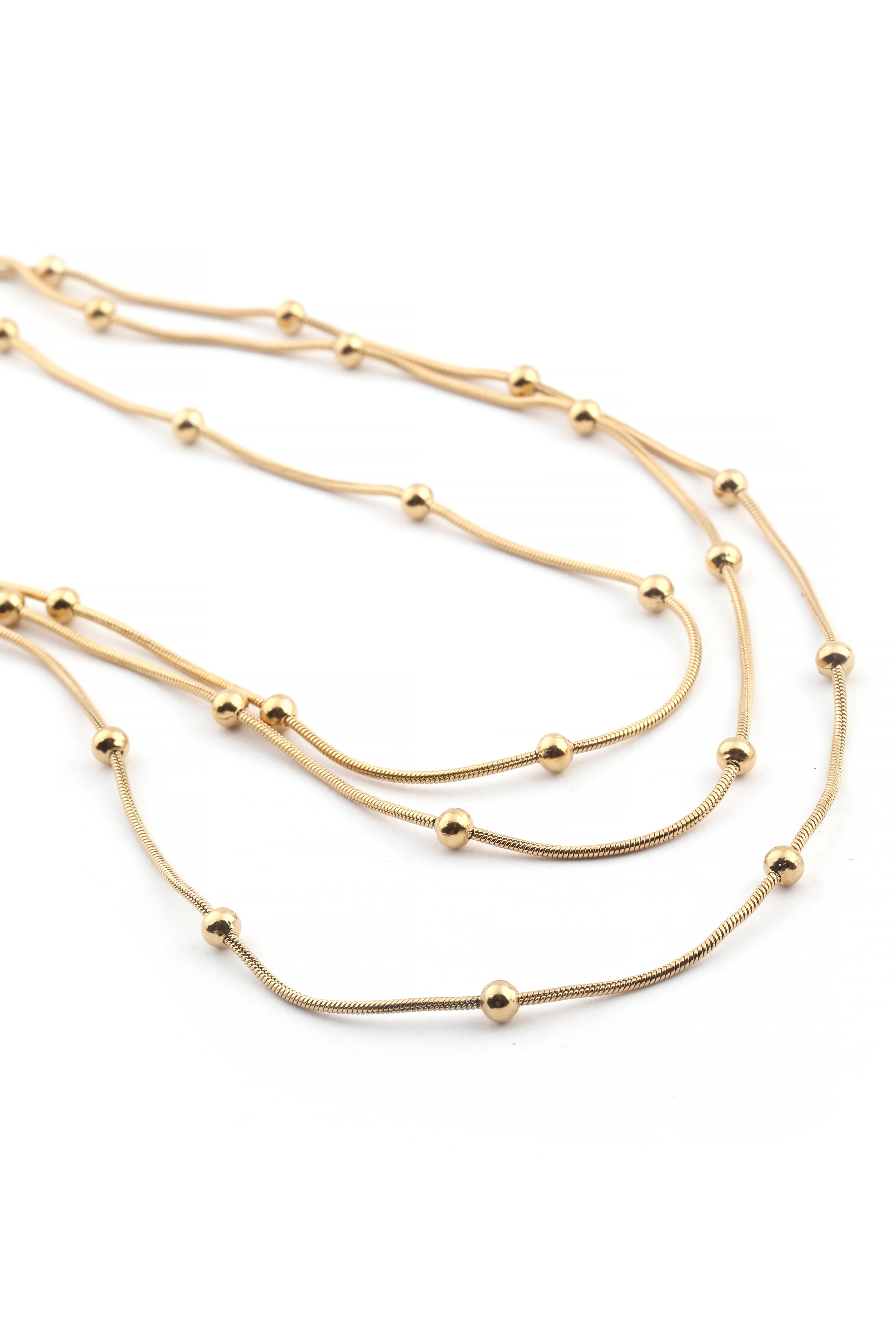 Çelik Kolye Gold 45cm