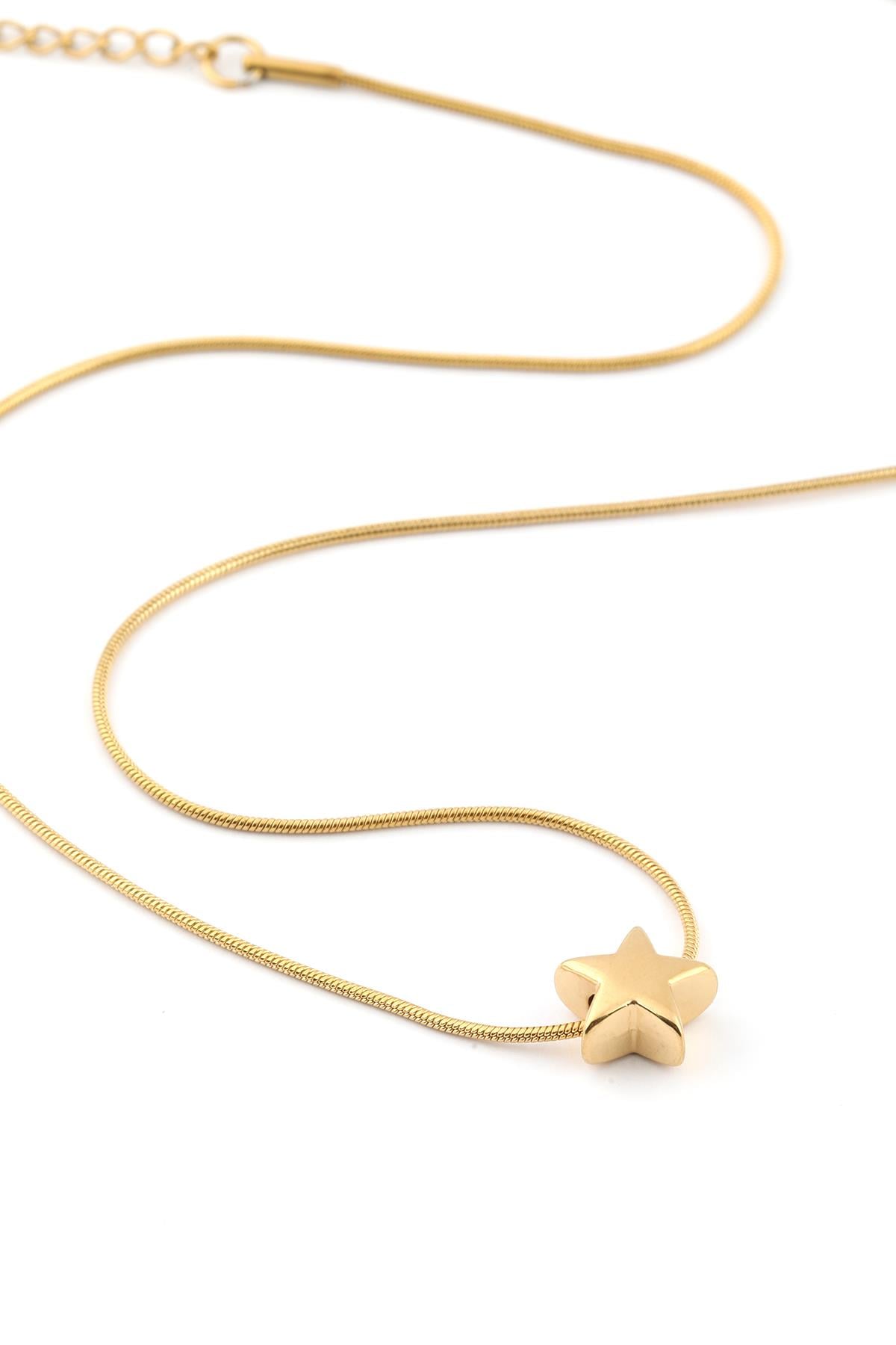 Çelik Kolye Gold 45cm