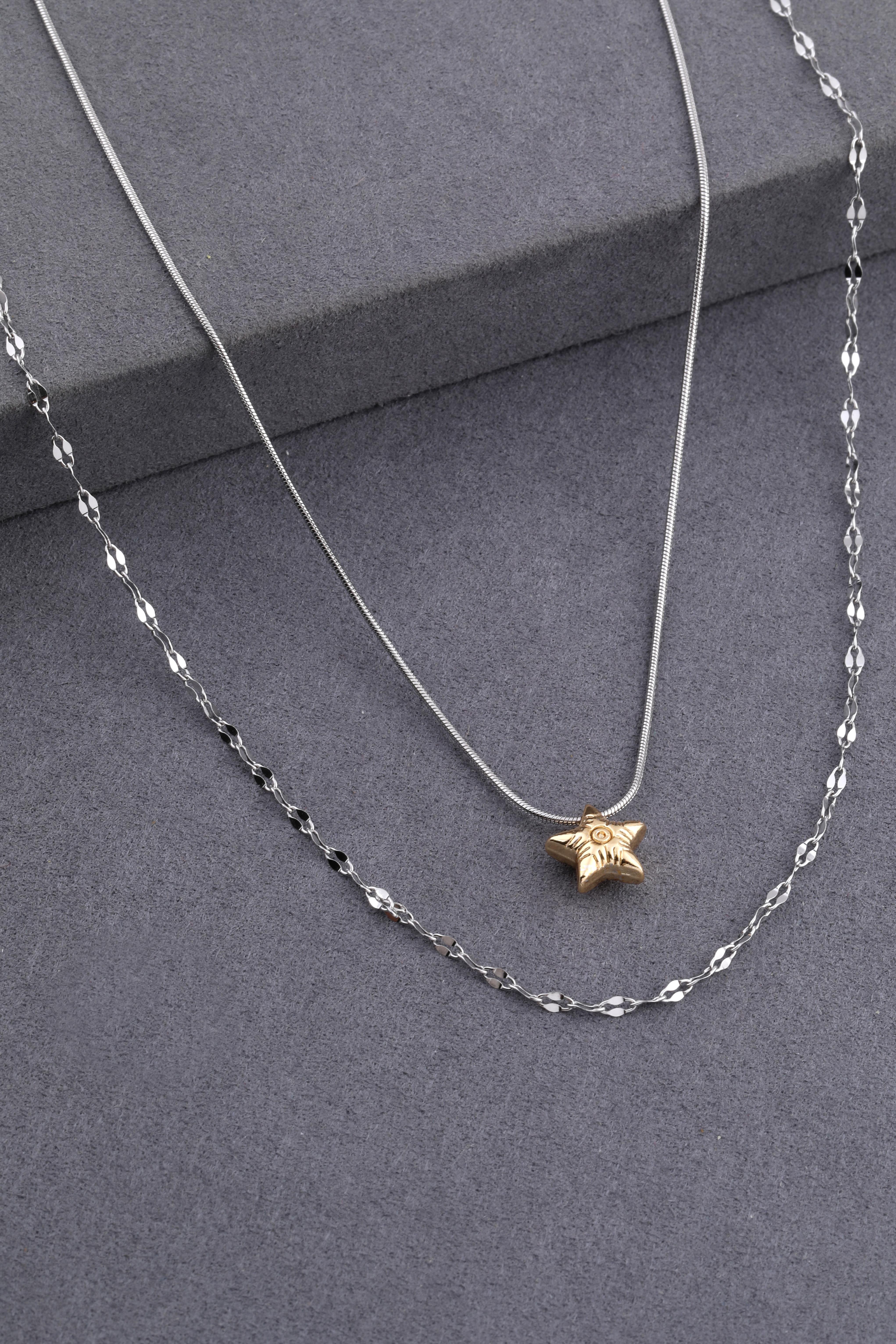 Çelik Kolye Silver 45cm