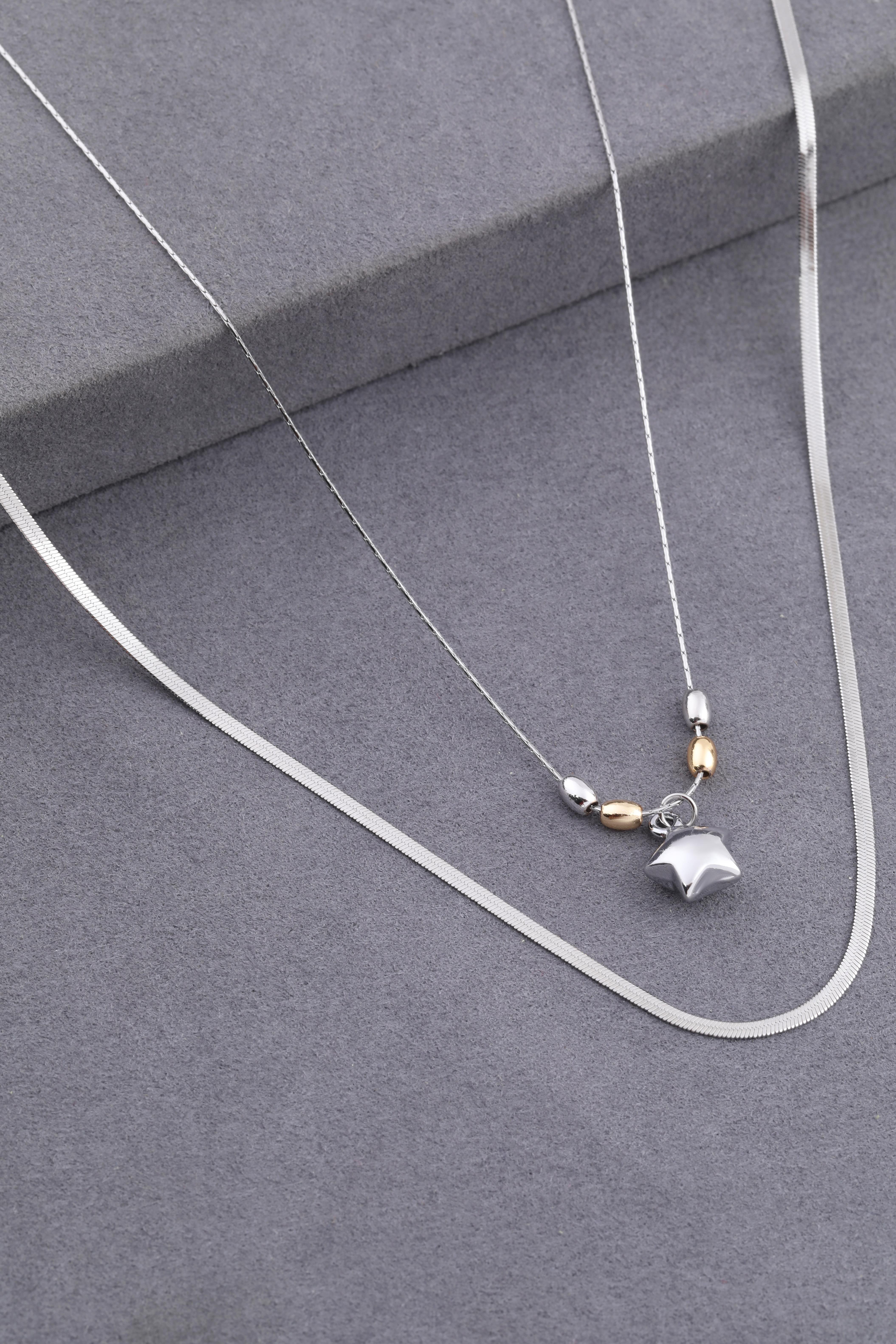 Çelik Kolye Silver 45cm